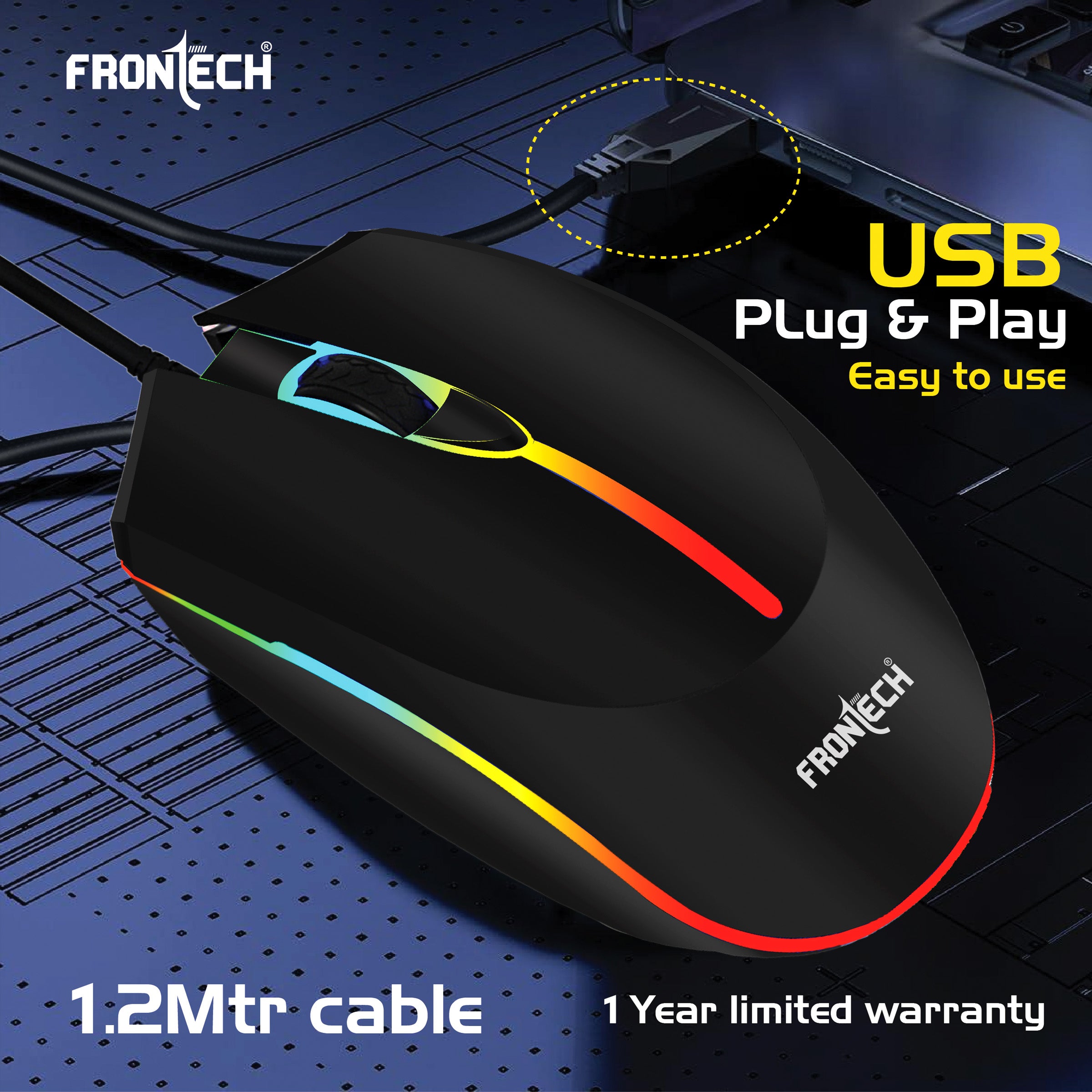 Frontech Wired USB Optical Mouse (MS-0068) Frontech Wired USB Optical Mouse (MS-0068)